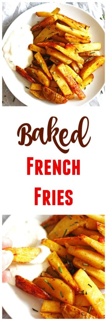 These Baked French Fries are perfectly seasoned and easy to make. Recipe athttps://jeanniestriedandtruerecipes.com/baked-french-fries/