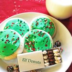 Elf donuts and cookies on plate