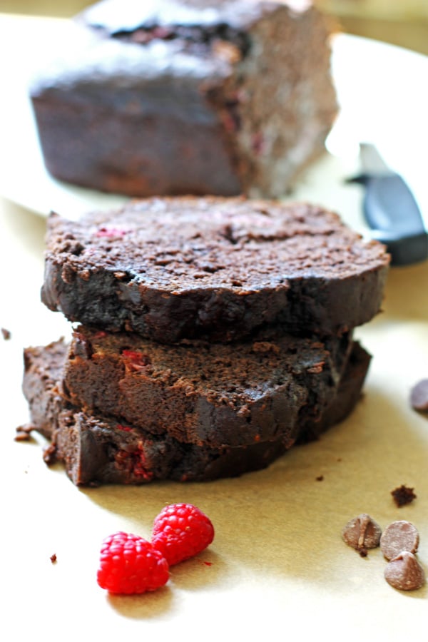 Dark Chocolate Raspberry Banana Bread