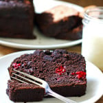 This Dark Chocolate Raspberry Banana Bread is great for breakfast or dessert!