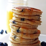 These Blueberry Pancakes are easy to make and perfect for a weekend breakfast.