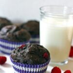 Chocolate Raspberry Banana Muffins