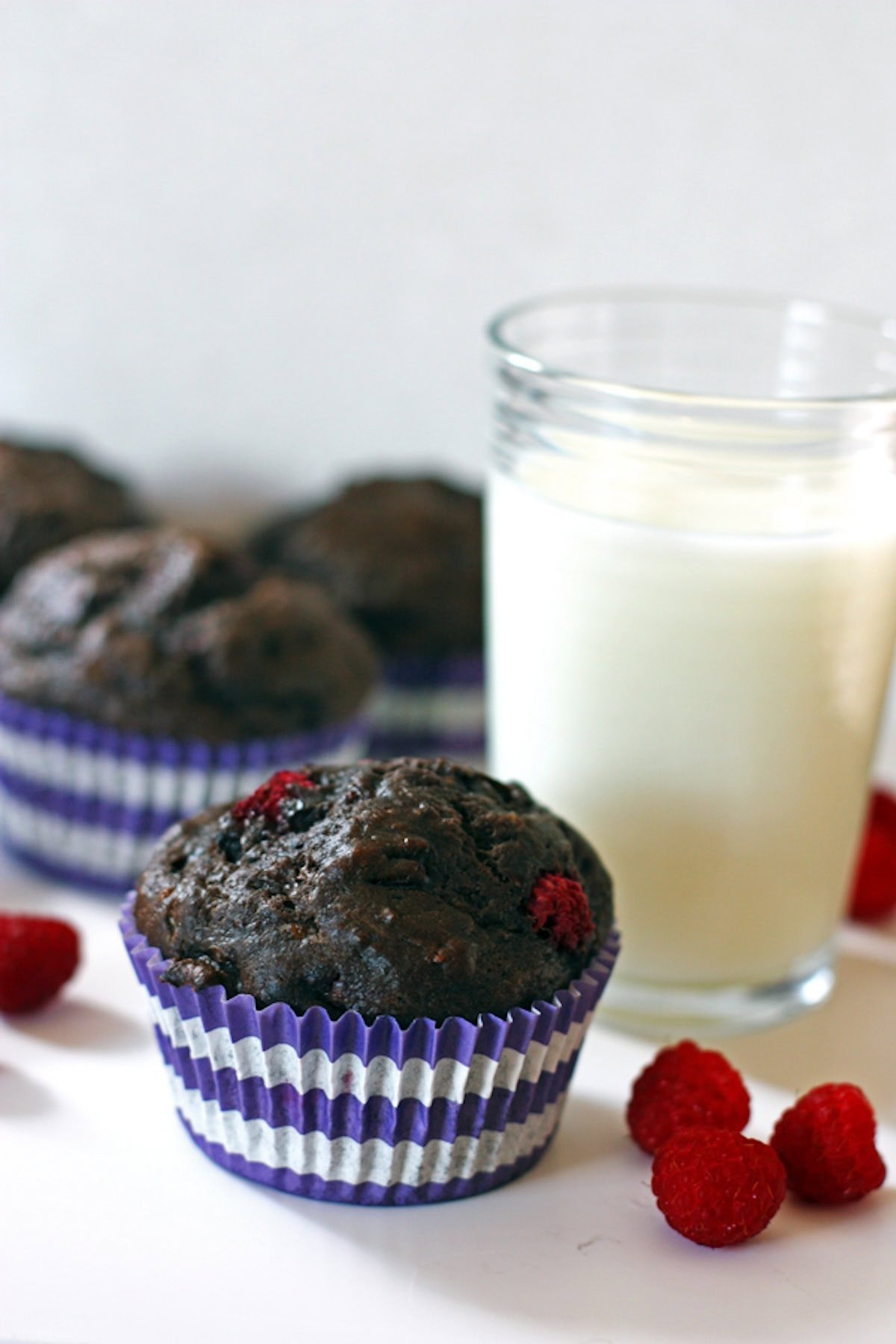 Chocolate Raspberry Banana Muffins