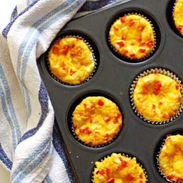 Egg Muffins in a muffin tin.