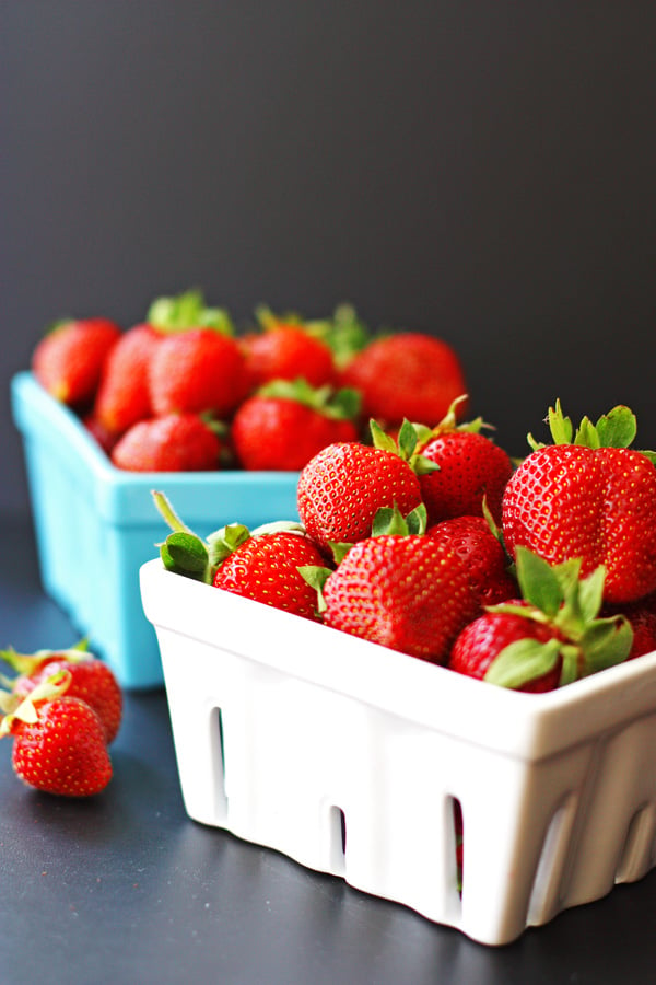 Strawberries in a quart container