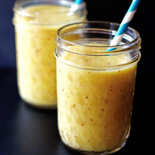 Yellow smoothie with fruit