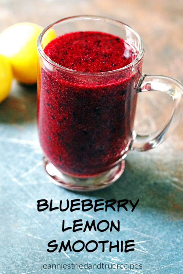 Smoothies are great for breakfast, brunch or a healthy snack. Made with blueberries and lemons, it is full of nutrition for you. #healthy #smoothie #recipe #healthysnack #healthybreakfast