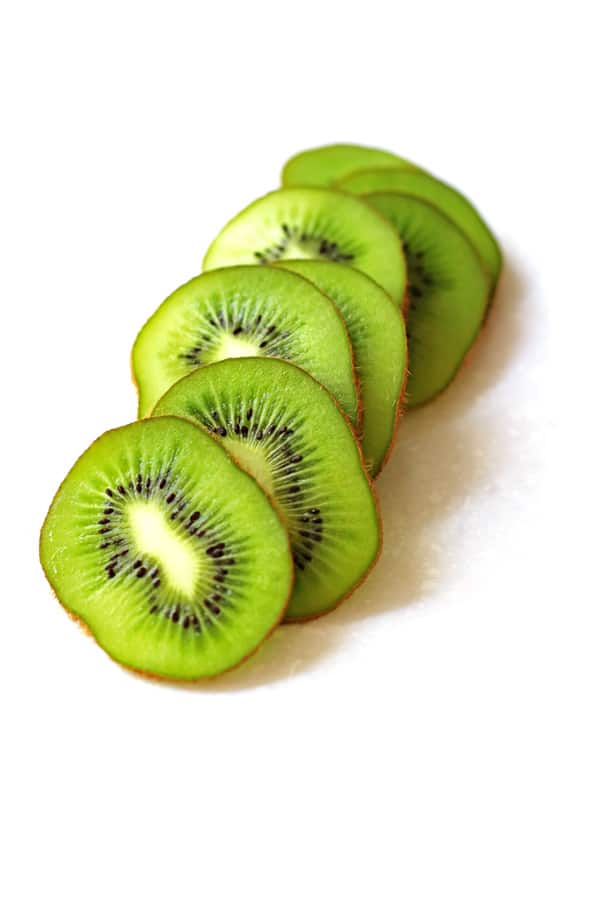 Sliced kiwi on countertop