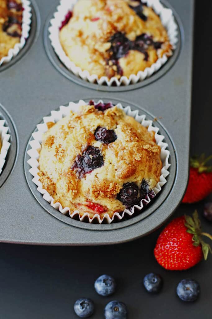 Fruit Explosion Muffins Mixed Berry Muffins Tried and True Recipes