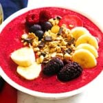 This recipe for Berry Banana Smoothie Bowl is a great breakfast or snack recipe. The recipe can be found at Jeannie's Tried and True Recipes.