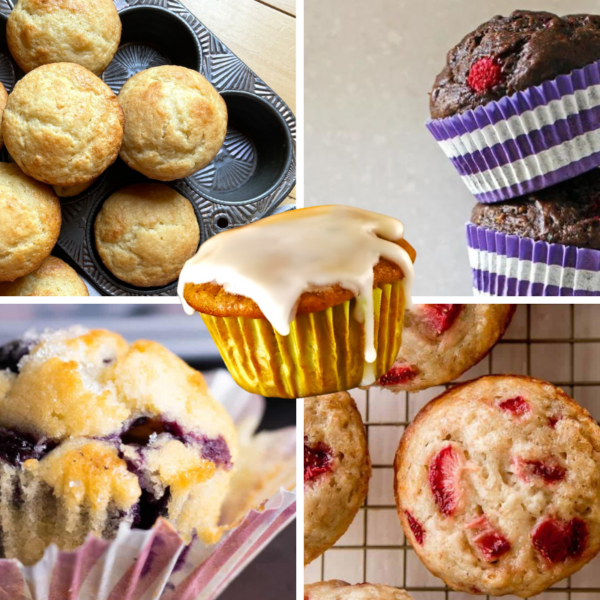 a collage of back to school muffins